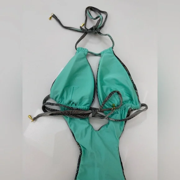 Bellissima Swimwear Monte Carlo Aqua and Black Monokini - Picture 7 of 12